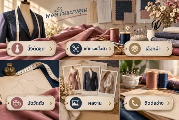แบบ Rich Menu ที่ 47 ร้านตัดเย็บและแก้เสื้อผ้า