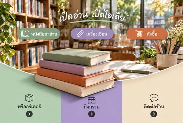 แบบ Rich Menu ที่ 31 ร้านหนังสือและเครื่องเขียน