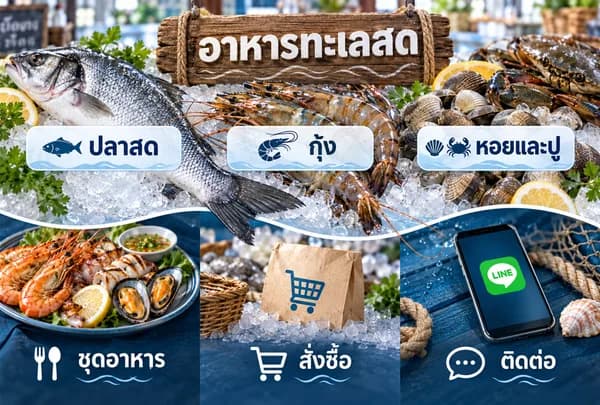 แบบ Rich Menu ที่ 28 อาหารทะเลสด