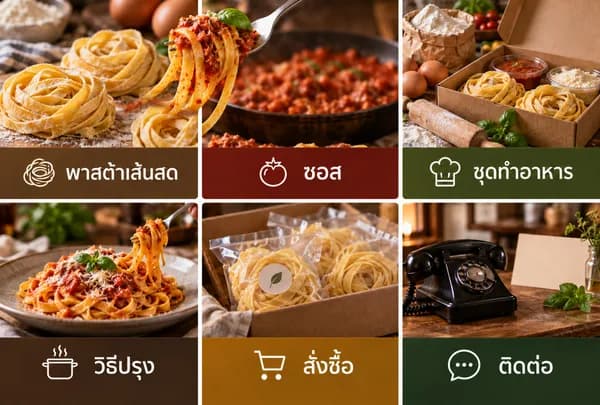 แบบ Rich Menu ที่ 11 พาสต้าเส้นสด