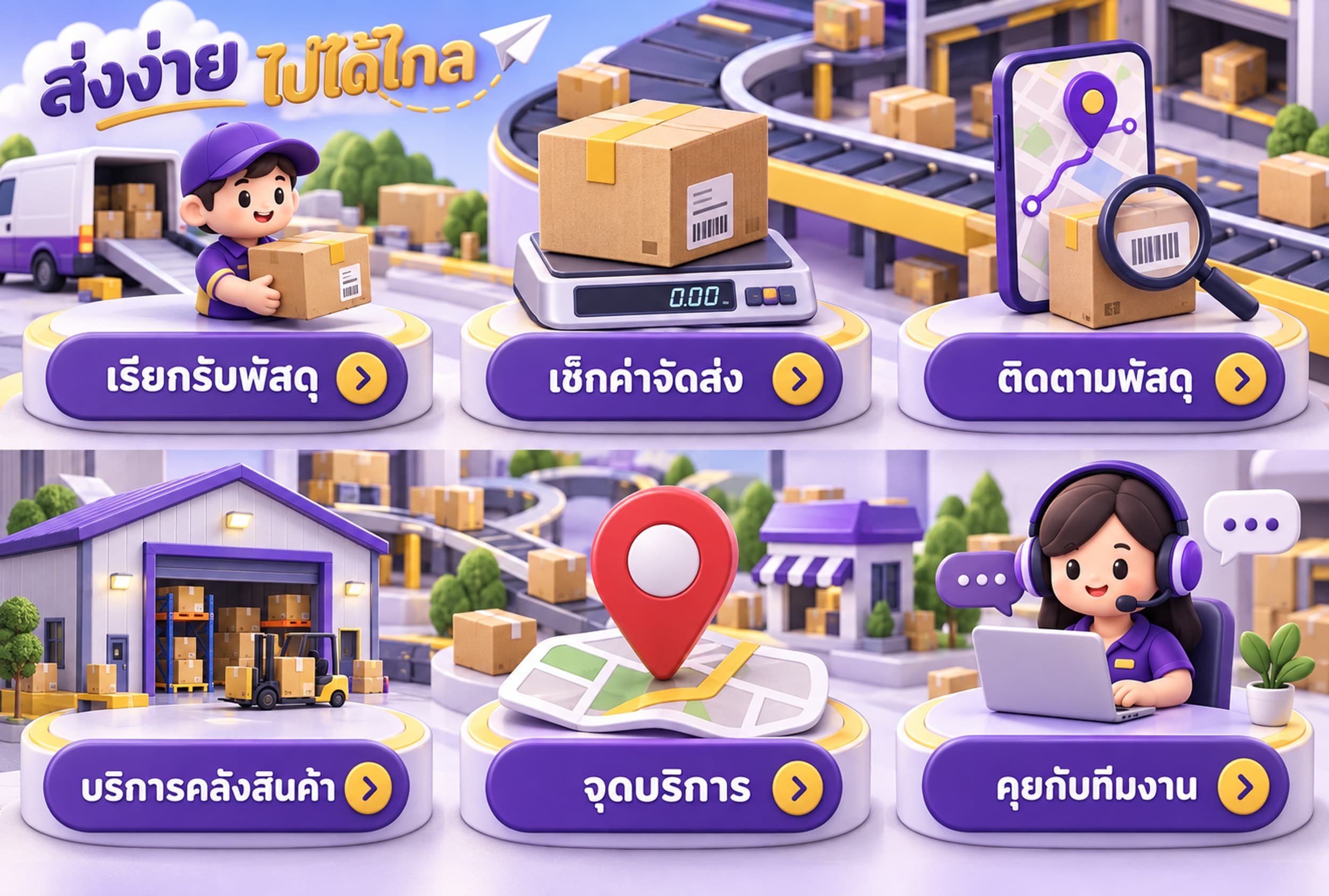 Rich Menu example: Parcel delivery and warehousing